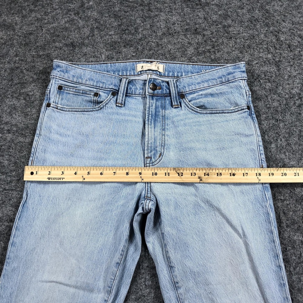 Madewell Jeans Mens 31x34 Blue Light Wash Slim Tapered Denim Pants Stretch - Picture 10 of 16